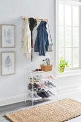 Rubbermaid 4-Tier Wire Shoe Rack, White, Simple Assemble, Storage Shelf for Organization in Bedroom/Closet Rubbermaid