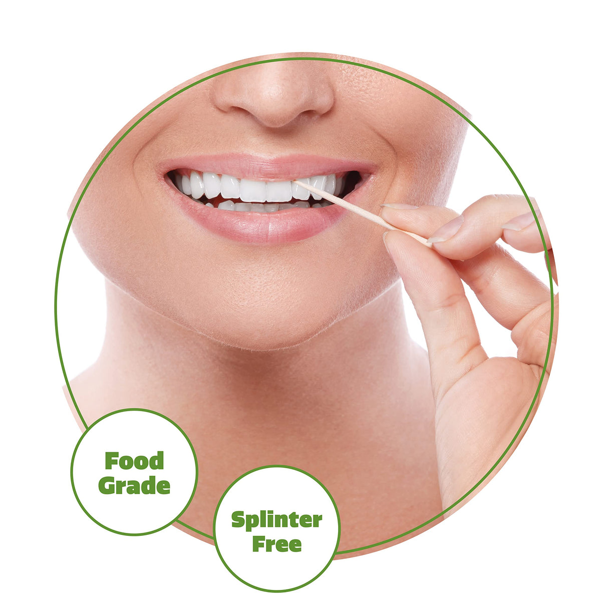 Comfy Package [1500 Count Bamboo Toothpicks Wood, Round Double-Pointed Tooth Picks Wooden - Toothpicks for Appetizers, Fruits and Teeth Cleaning Comfy Package