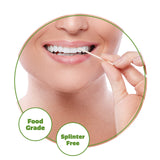 Comfy Package [1500 Count Bamboo Toothpicks Wood, Round Double-Pointed Tooth Picks Wooden - Toothpicks for Appetizers, Fruits and Teeth Cleaning Comfy Package