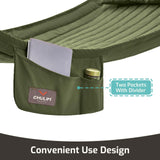 CHULIM Double Quilted Fabric Hammock with Hardwood Spreader Bars and Pillow 450 LBS Capacity 2 Person Hammock Large Hammock for Outdoor Patio Backyard Poolside - Green CHULIM