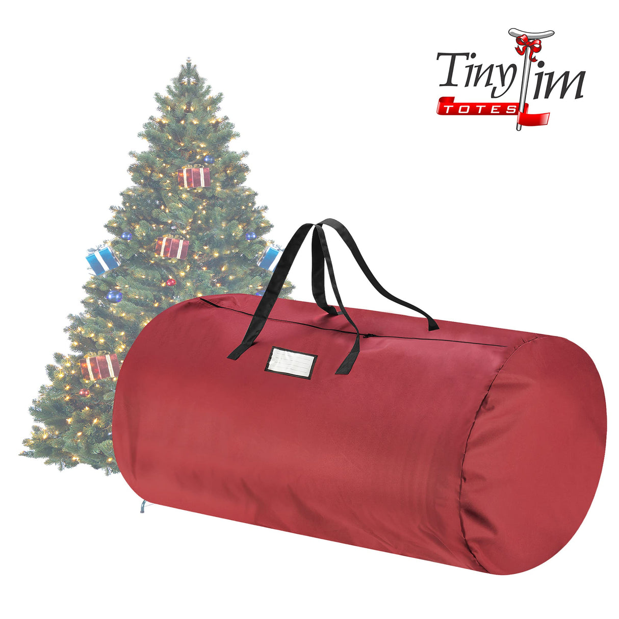 Christmas Tree Storage Bag-Fits up to 12 FT Artificial Tree-Premium Canvas & Zipper-Protec TINY TIM TOTES
