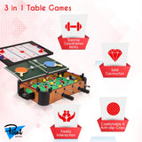 Point Games 3 in 1 Small Multi Game Set, Foosball, Air Hockey, Table Tennis - Portable Mini Arcade Table for Easy Carry - Perfect Arcade Gift for Children - Recommended Age 3+ Point Games