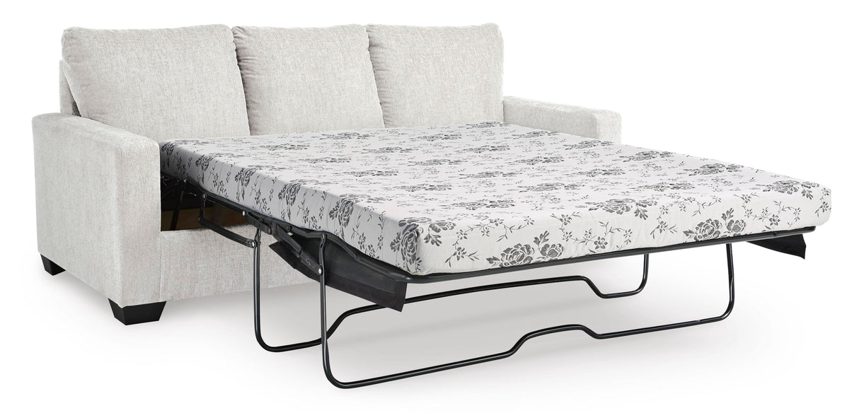 Signature Design by Ashley Rannis Coastal 2-in-1 Sofa Sleeper with Folding Gel Memory Foam Mattress, Queen, White Signature Design by Ashley