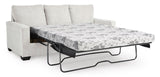 Signature Design by Ashley Rannis Coastal 2-in-1 Sofa Sleeper with Folding Gel Memory Foam Mattress, Queen, White Signature Design by Ashley
