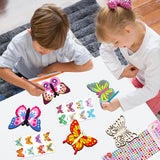 TREACLUB 10 Pack Butterfly Wind Chime Kit for Kids Make Your Own Butterfly Wind Chime Wooden Crafts DIY Make a Wind Chime Kit DIY Coloring Butterfly Ornaments for Girls Boys TREACLUB