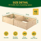 MUPATER 8x4x1.5 FT Wooden Raised Garden Bed, 43 Cubic Feet Outdoor Plant Box with Mortise & Tenon Design, Deep Raised Garden Bed for Herbs, Vegetables and Flowers, Garden, Natural Wood MUPATER