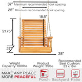 Amish Heavy Duty Roll Back Pressure Treated Swing Chair (Cedar Stain) Amish Casual