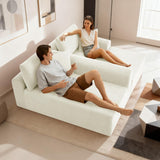 103'' Modular Sectional Sofa Cloud Couch Sectional with L-Shape Chaise, Modern Corduroy Modular Couch Sofa Bed with Throw Pillows, No Assembly Needed for Living Room, Right Facing Chaise, Beige Zyerch