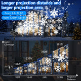 2025 Upgraded Double Head Christmas Snowflake Projector Lights Outdoor, Timing Mode, IP65 Waterproof, 360°Roating LED Christmas Lights, for Xmas Holiday Party Christmas Decoration, Indoor, Houses Kitloo