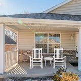 MAMIZO Wooden Rocking Chair Outdoor with High Back,Rocking Chair Indoor Oversized Easy to Assemble for Garden,Lawn, Balcony, Backyard,Porch,Wooden Rocking Chair,Porch Rocker（White） MAMIZO