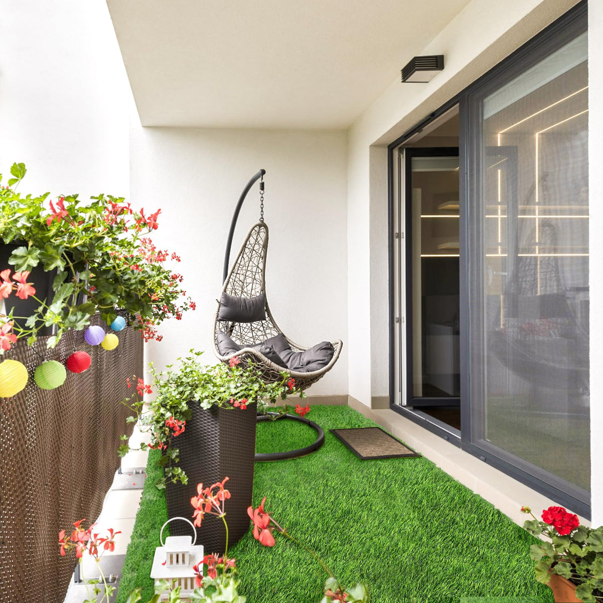 Fasmov Green Artificial Grass Rug Grass Carpet Rug 3.2' x 6.5', Realistic Fake Grass Deluxe Turf Synthetic Turf Thick Lawn Pet Turf -Perfect for Indoor/Outdoor Fasmov