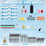 12 Pack Christmas Craft, DIY Snowman Kit for Kids, Build a Snowman Kit Indoor Decorations, Creative Kids Air Dry Modeling Clay, Xmas Activities Snowman Making Kit Toys for Holiday Favor Supplies EOBOH