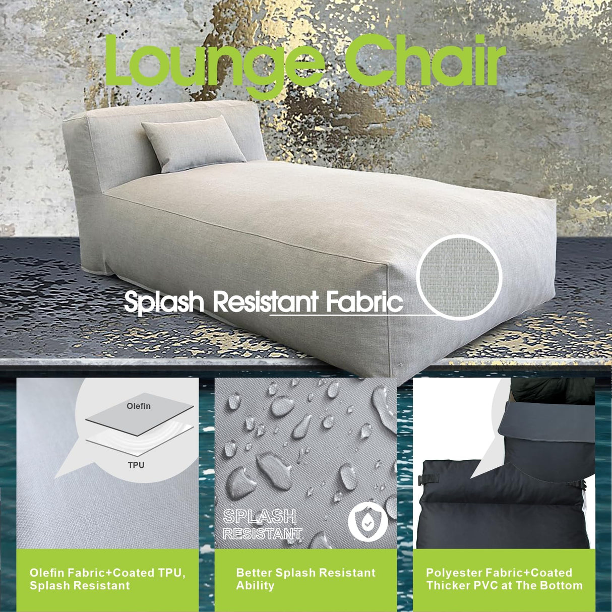 OPEAK Patio Furniture Set Bean Bag Lounge Chair Sectional Conversation Patio Set Daybed Furniture Outdoor Sofa Couch High Density Foam Filling Modern Comfy Couch (Light Gray), Lounge 01 OPEAK