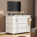 EnHomee White Closet Island with 24 Drawers,Wardrobe Armoire Bedroom Closet Drawer with Wheels & 40"* 23" Wide Wooden Top, White Drawer Dresser for Cloakroom,Dressing Room,White EnHomee