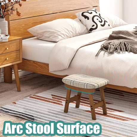 viewcare Foot Stools Ottoman, Small Foot Stool Ottoman, and Footstool, Wooden Foot Stool, Sofa Footrest Extra Seating for Living Room Entryway Office viewcare