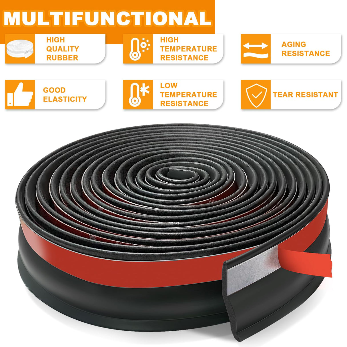 Universal Garage Door Threshold Seals Bottom Rubber Replacement, weatherproofing Garage Door Weather Stripping with Nails (20ft) Manguo Q