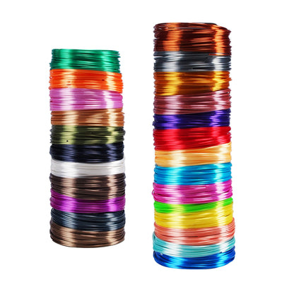 25 Colors Silk Shiny PLA Filament Sample Pack, Each Color 4 Meter Length, Total 100m 3D Printer 3D Pen Material Refill, with Extra 2 Finger Caps by MIKA3D - WoodArtSupply