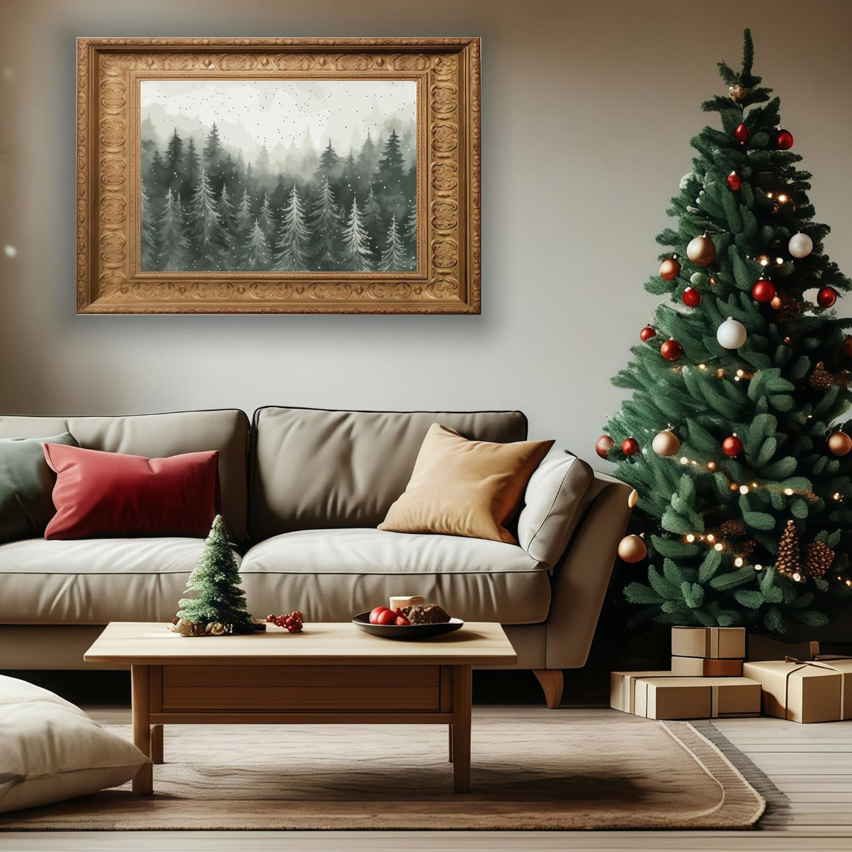 CSZPPQAF Christmas Paint by Numbers for Adults Beginner, Winter Paint by Number Kits on Canvas DIY Oil Painting for Gift Home Wall Decor 12x16inch CSZPPQAF