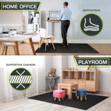 ProsourceFit Puzzle Exercise Mat ½ in, EVA Interlocking Foam Floor Tiles for Home Gym, Mat for Home Workout Equipment, Floor Padding for Kids, Black, 24 in x 24 in x ½ in, 24 Sq Ft - 6 Tiles ProsourceFit