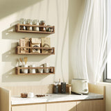 TidyCorner Upgraded Thick Floating Shelves - Multi-Use Wall-Mounted Bookshelves for Kids and Nursery, Ideal for Books, Toys, Spice Rack, Decor - Walnut Brown TidyCorner