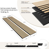 eazart Acoustic Wood Veneer Slat Wall Panels for Interior Wall and Ceilings Decor | Sound-Absorbing Felt Board | 3D Sound Proof Decorative Panels | 94.49” x 23.62” Each Box | 2 Pack | Natural Oak eazart