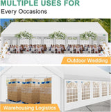 COBIZI 20x40FT Party Tent Heavy Duty Outdoor Gazebo White Event Shelter Wedding Canopy Tent for Parties BBQ with Removable Sidewall Windows, Powder Coating (Better Than Galvanized) COBIZI