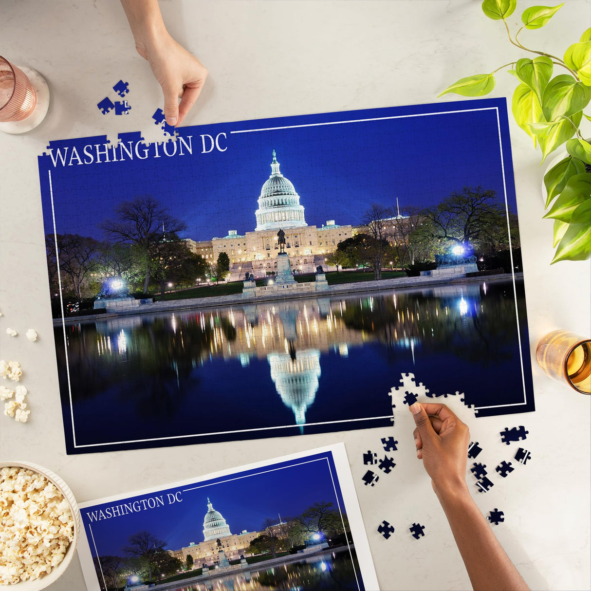Capitol Building at Night, Washington DC (1000 Piece Puzzle, Challenging Jigsaw Puzzle for Adults, Made in USA) Lantern Press