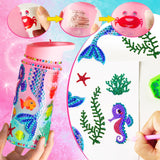 HIETIRA Decorate Your Own Water Bottle Kits for Girls - 4 5 6 7 8 Year Old Girl Gifts 4 5 6 7 8 9 Year Old Girl Birthday Gifts DIY Arts and Crafts for Kids Ages 6-8 Girls Mermaid Toys HIETIRA