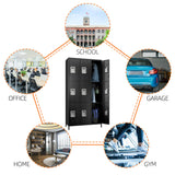 Aobabo Metal Office Storage Lockers 9 Door Lockable Locker Cabinet, 72 Inch Tall Storage Locker for Employee,Home Office,Gym,School, Black, Assembly Required Aobabo