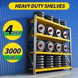 Qxdyt 3000LBS Heavy Duty Storage Shelves,78''H Metal Garage Shelving, 4-Tier Adjustable Garage Organization Shelving Units, Industrial Shelving for Warehouse,Workshop- Black & Yellow Qxdyt