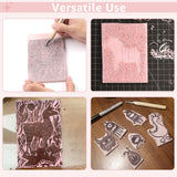 DIRBUY 10 Pack Rubber Stamp Making Kit - Block Printing Kit，Linoleum Carving Tools with 8 Type Blades, 8 Pcs Pink Rubber Carving Block and Rubber Brayer Roller DIRBUY