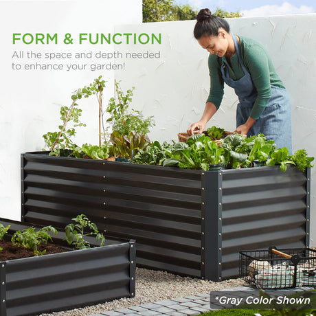 Best Choice Products 6x3x2ft Outdoor Metal Raised Garden Bed, Deep Root Box Planter for Vegetables, Flowers, Herbs, and Succulents w/ 269 Gallon Capacity - Sage Green Best Choice Products