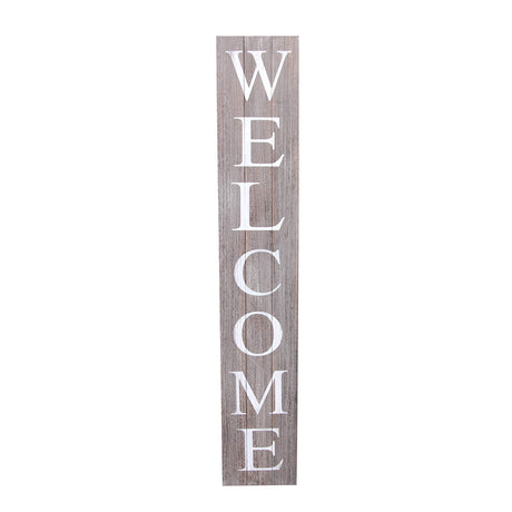ALBEN Welcome Sign for Front Door Porch – 5 Feet Tall, Vertical Wooden Outdoor and Indoor Welcome Home Decor Sign Wall Decorations (Grey) ALBEN