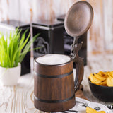Wooden Beer Mug with Lid, 22 oz, Hunter Beer Stein, Pirate, Medieval, Fantasy, Plain Beer Tankard, DnD Gamer Gift, Geek Gift STAR MUGS