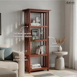 Mission 60-Inch Tall Wood Bookcase – 4-Tier Bookshelf with 2 Adjustable Shelves – Craftsman Style Vertical Storage for Living Room or Home Office by Alaterre Furniture (Cherry Finish) Alaterre Furniture