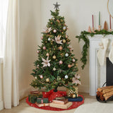 BlessedSeason Christmas Tree Skirt, 21 Inch Red Tree Skirt Satin Skirt with Small Sequins, Small Tree Skirt for 3 4 5ft Tree, Christmas Tree Decoration BlessedSeason