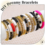 LEOBRO Clay Beads Bracelet Making Kit, 3524pcs White & Black & Gold Beads for Bracelets, Adults Jewelry Making LEOBRO