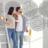 Sitsink Mandala Stencils for Painting Reusable - 6 Pcs Rangoli Damask Stencils for Craft, Large Mandala Templates Wall Stencil for Painting on Wood Rock Canvas Sitsink