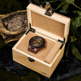 BOBO BIRD Mens Wood Watches Skeleton Mechanical Wooden Watch Lightweight Luxury Wristwatches with Natural Wood Band of Limited Edition Collection for Men (red) BOBO BIRD