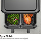 Chefman TurboFry Touch Dual Air Fryer, Maximize The Healthiest Meals With Double Basket Capacity, One-Touch Digital Controls And Shake Reminder For The Perfect Crispy And Low-Calorie Finish Chefman