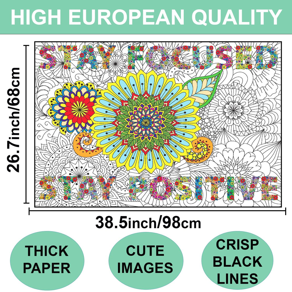 Large Coloring Posters for Adults and Kids - Giant Coloring Poster Mot ...