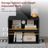 Azaeahom 8 Tier Tree Bookshelf, Wood Bookcase with Storage Cabinet, Modern Tall Narrow Bookshelves Organizer, Floor Standing Book Shelf for Bedroom/Living Room/Home Office/Corner (Black, 8 Tier) Azaeahom