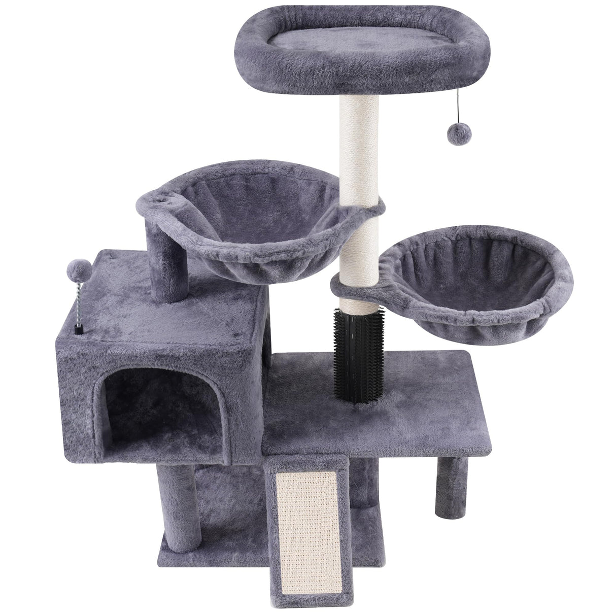 ROYPET Multi Level Cat Trees with Cat Houses Hammock ScratchingPosts,Grey … Roypet