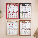 Personalized Grandma's Garden Birth Month Flowers Photo Frame Wall Art Custom Wooden Family Name Sign Grandmother Nana Mimi Gigi Gift For Mothers Day, Grandparents Day Family Home Decoration vinatimes