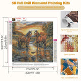 CEOVR Horse Diamond Art Kits for Adults, 5D DIY Full Drill Diamond Painting Dots Gem Art, Adult Crafts Kits Arts and Crafts, Wall Decor for Home Office, 12x12inch CEOVR