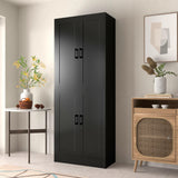 DIYART Black Kitchen Pantry Cabinet, 71" Tall Kitchen Pantry Storage Cabinet with Doors, Kitchen Pantry Hutch with Storage for Kitchen, Dining Room DIYART