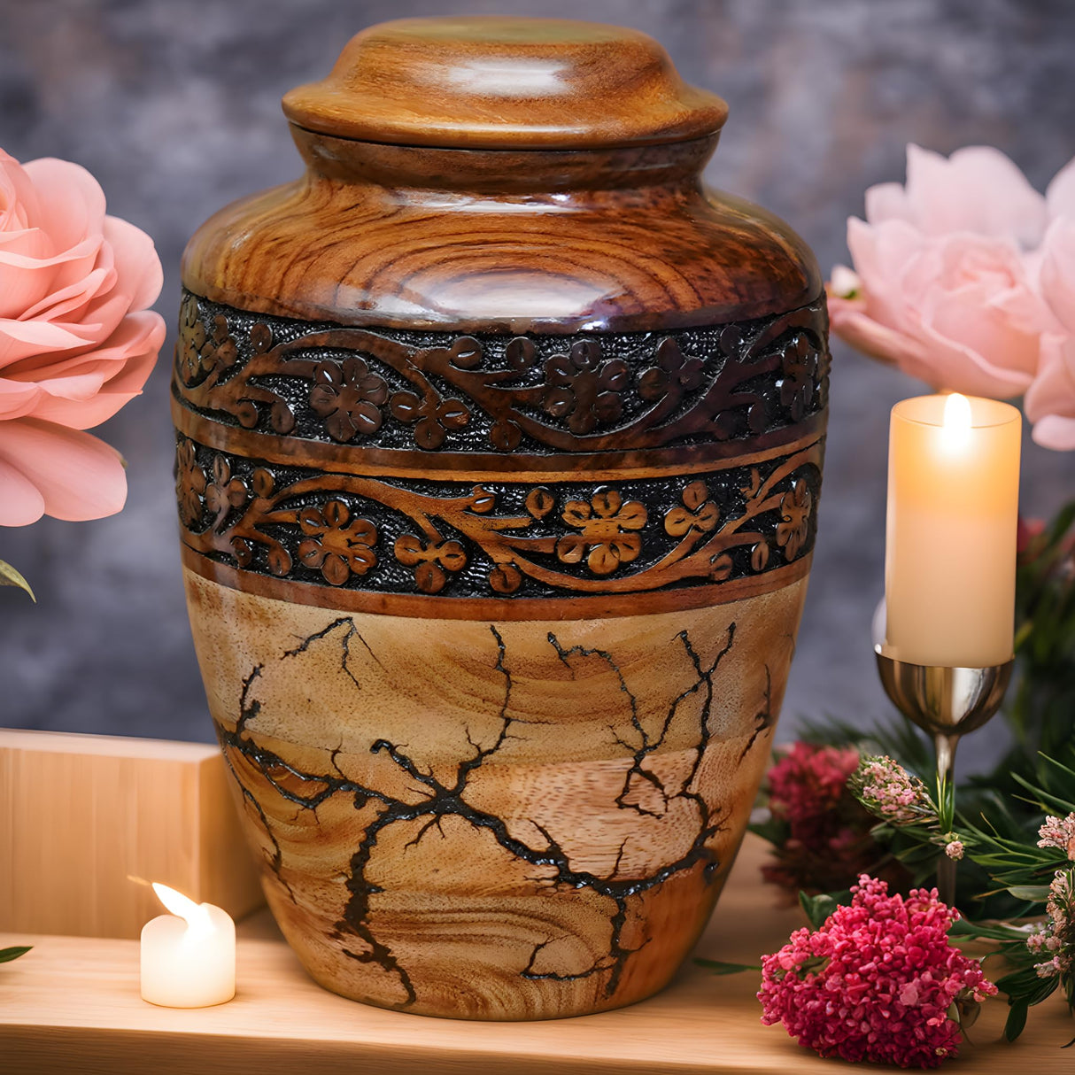 Best Urn for Human Ashes Large Wooden urn for Cremation Adult urn Box for Ashes Personalized Wooden urn Burial urn for Funeral Wood Box Generic