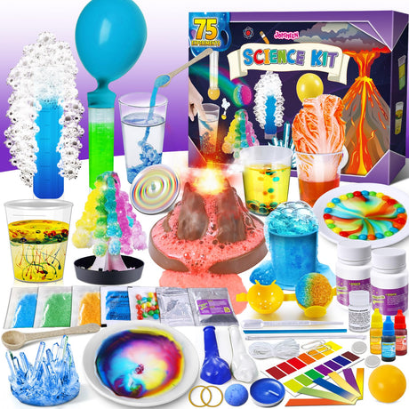 JOPSHEEN 75 Experiments Science Kit for Kids, Chemistry Set, S.T.E.M Educational Birthday Christmas Toys Gifts Idea for Boys and Girls JOPSHEEN