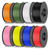 JAYO Rapid PLA 3D Printer Filament Bundle 2KG, High Speed PLA Filament 1.75mm 50mm/s - 600mm/s Print Range, 8 Pack 250g Spool Filament (Black, White, Blue, Red, Pink, Orange, Yellow, Olive Green) JAYO