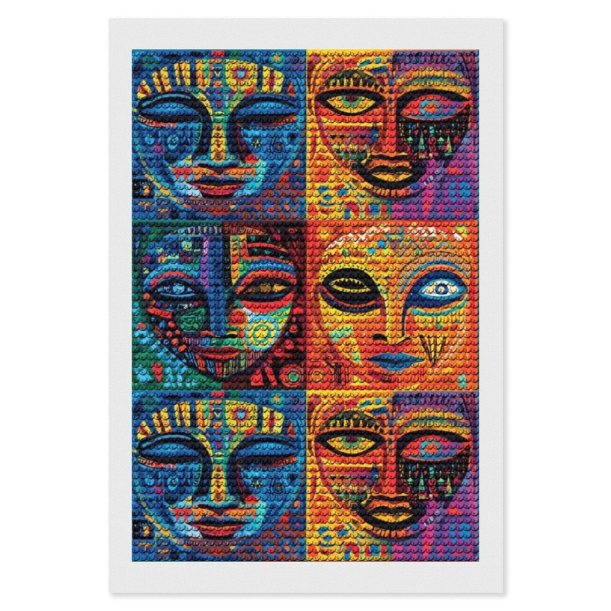 African Mask Tribal Ethnic Diamond Painting Kits DIY Round Full Drill Art Kit 5D Diamond Painting for Home Wall Decor 8"x12" Generic